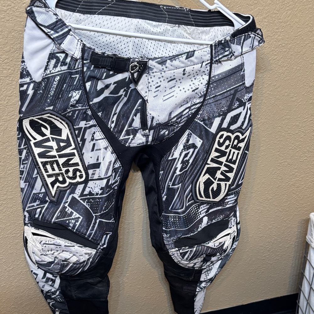 ANSR Racing Black and White Motocross Pants